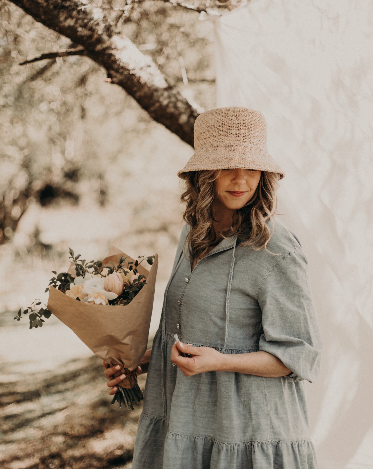 Mace | Raffia Bucket | Natural