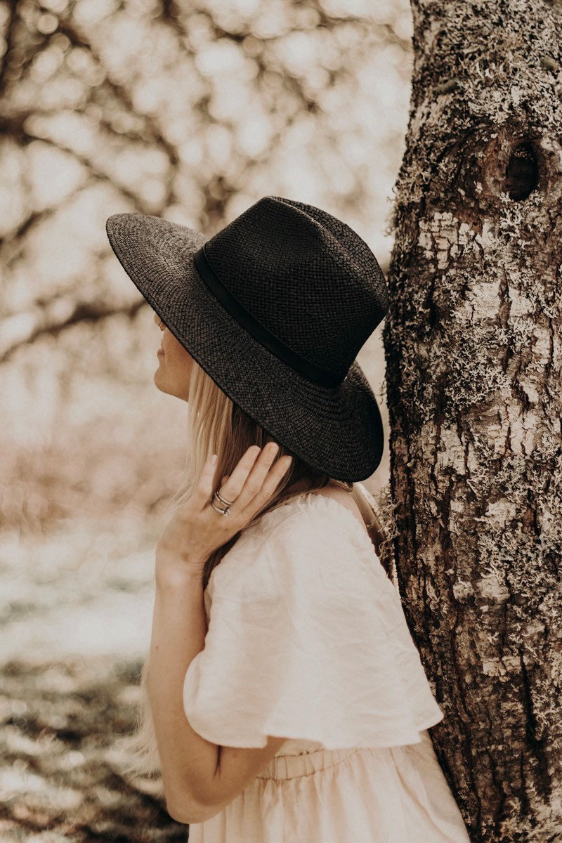 Blake | Paper Straw Fedora | Noir