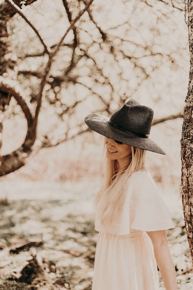 Blake | Paper Straw Fedora | Noir