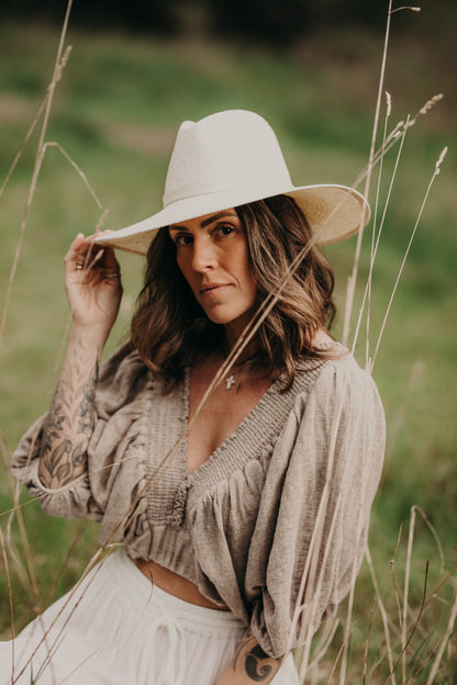 Blake | Paper Straw Fedora | Cream