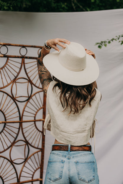 Blake | Paper Straw Fedora | Cream