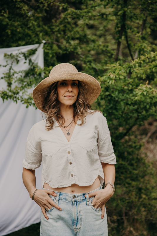 Molly | Wide Brim Raffia Bucket