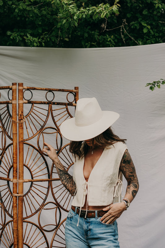 Blake | Paper Straw Fedora | Cream