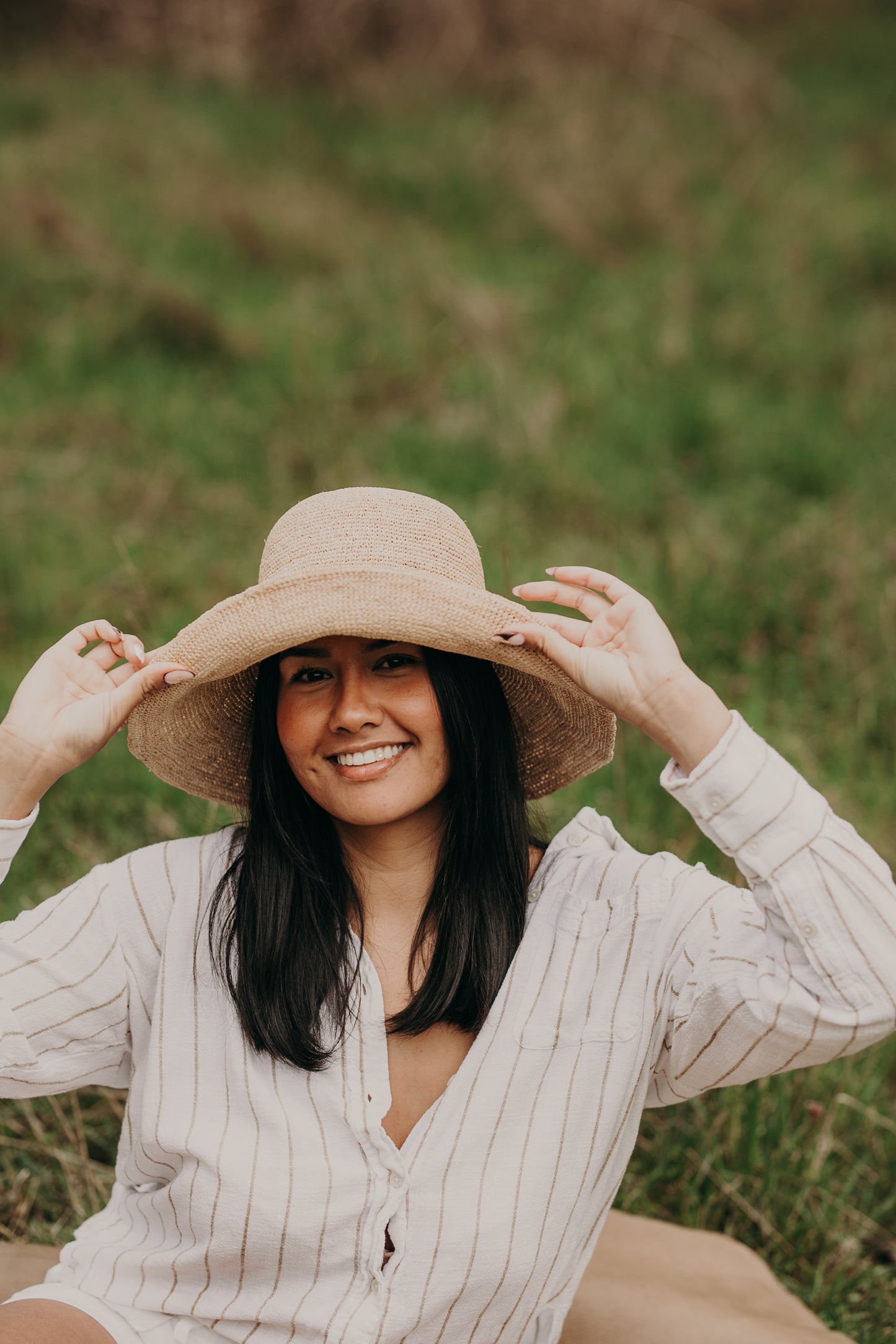 Molly | Wide Brim Raffia Bucket
