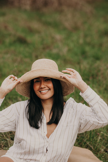 Molly | Wide Brim Raffia Bucket