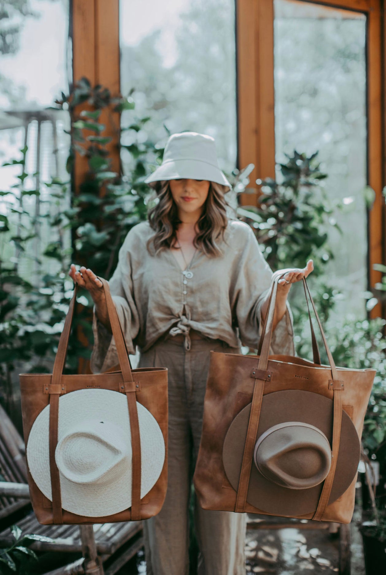 Brown leather hotsell shopper bag