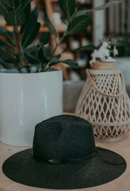 Luna | Paper Straw Fedora | Noir